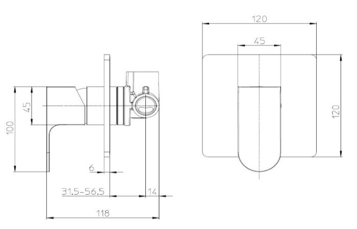 Bossini внешняя часть однорычажного встраиваемого смесителя на 1 выход, gillo, золото арт. z00736.043