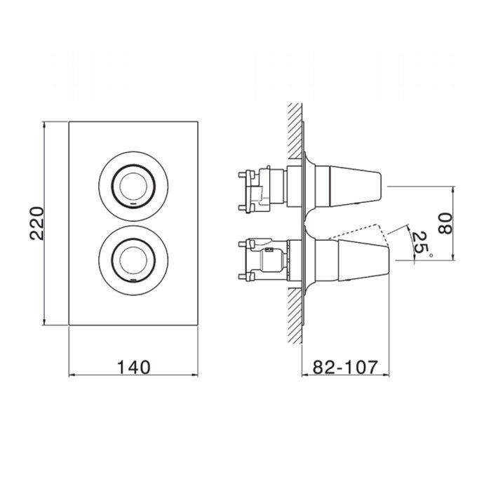Cisal смеситель встраиваемый для душа на 3 выхода vi0bm03021 vita, цвет: хром
