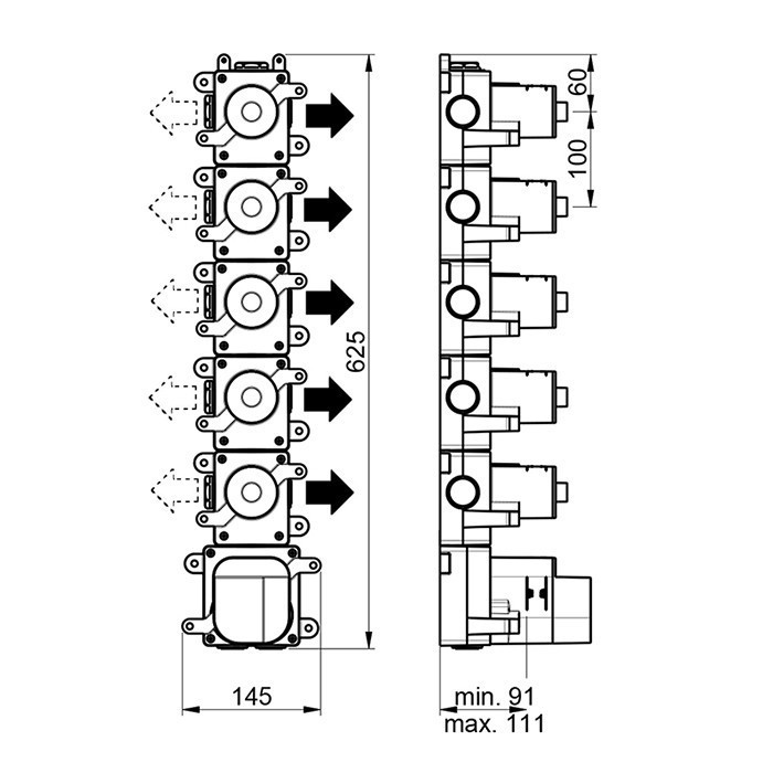 Almar внутренняя часть для смесителя, water control high flow, e176005