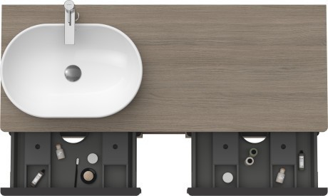 Duravit тумба подвесная под раковину слева 1400 мм х 550 мм, d-neo, de4970l3535 цвет: дуб терра