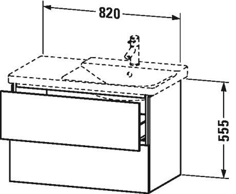 Duravit тумба подвесная под раковину, l-cube, lc624901313 цвет: орех американский