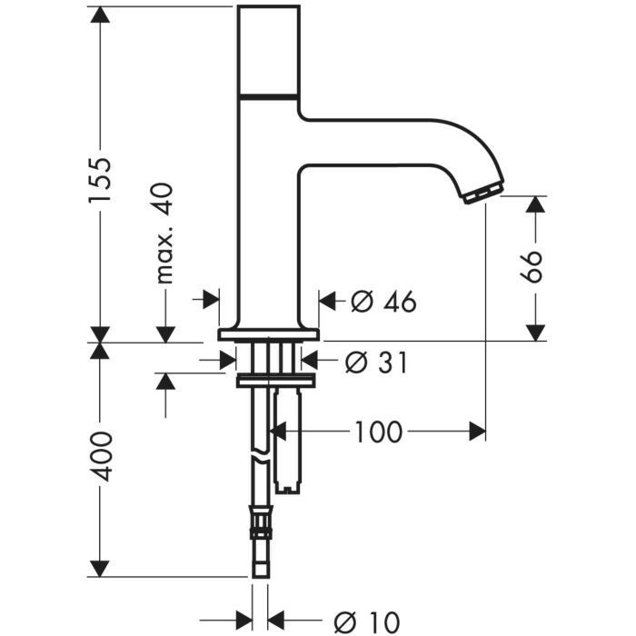 AXOR кран холодной воды для раковины, Uno, шлифованное красное золото арт. 38130310