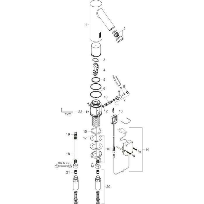 AXOR электронный смеситель для раковины, Starck, красное золото арт. 10140300