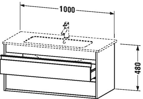 Duravit тумба подвесная под раковину с двумя выдвижными ящиками, ketho, kt643002121 цвет: орех темный