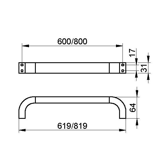 Keuco полотенцедержатель 80 см, edition 300, хром арт. 30001 010800