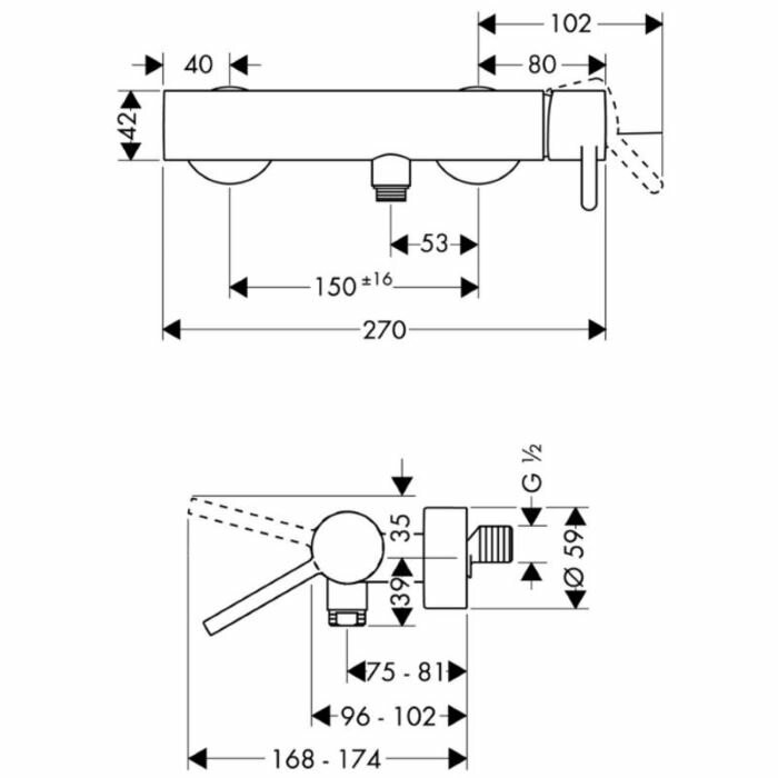 AXOR смеситель для душа, Starck, хром арт. 10611000