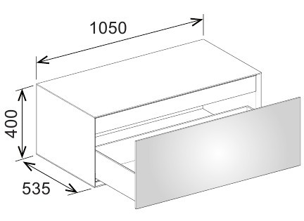 Keuco боковая тумба 1050х400х535 мм 1 ящик фасад и, edition lignatur, арт. 33321 800001