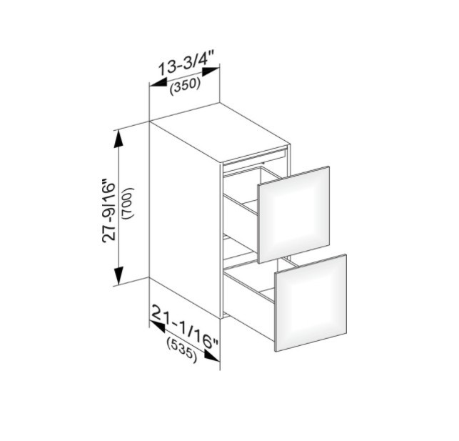Keuco тумба боковая подвесная с двумя выдвижными фронтами, edition 11, черный арт. 31321 570000