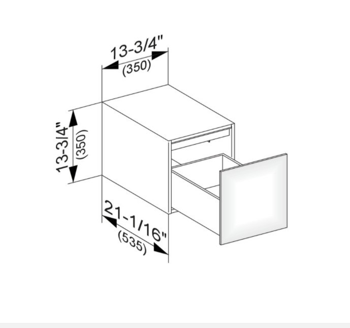 Keuco тумба боковая подвесная с одним выдвижным фронтом, с внутренней светодиодной подсветкой, edition 11, белый арт. 31320 210100