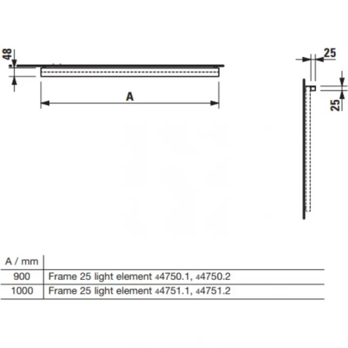 LAUFEN дополнительная горизонтальная подсветка, FRAME - 4.4751.1.900.007.1