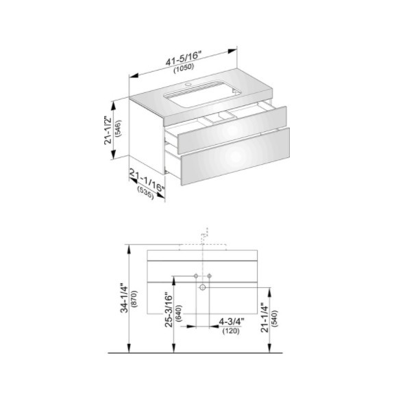 Keuco тумба подвесная под раковину с отверстием под смеситель, с двумя выдвижными фронтами, edition 400, белый арт. 31582 380100