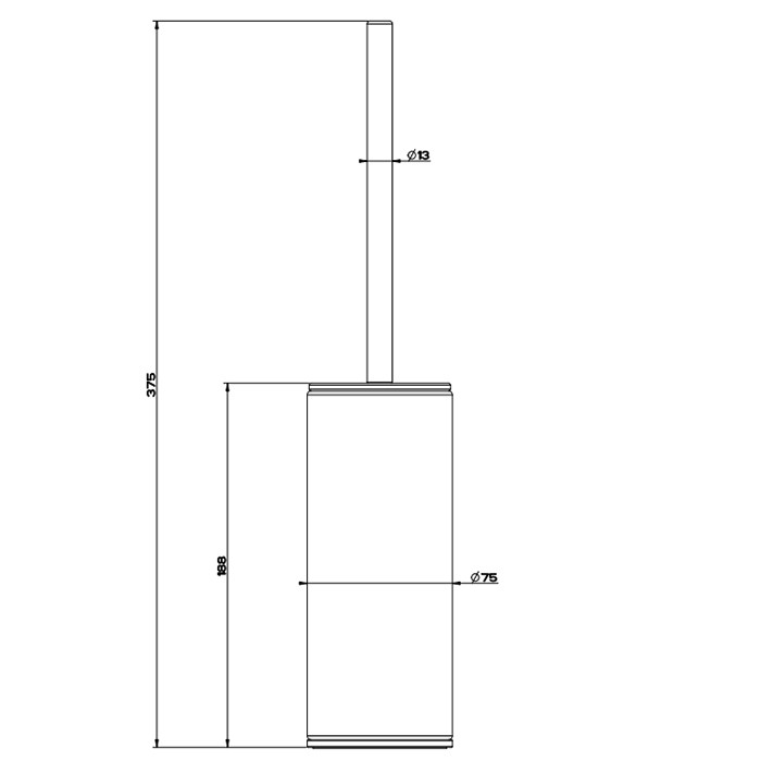 Gessi Ершик напольный, 316, 54743#707 цвет: brushed black metal pvd