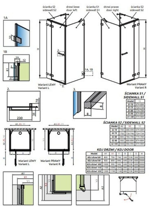 Radaway душевая стенка s2 80 профиль хром стекло прозрачное, Euphoria - 383031-01