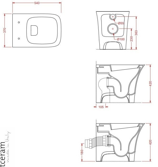 ArtCeram унитаз напольный, cwv002 05 00 cow цвет: белый матовый
