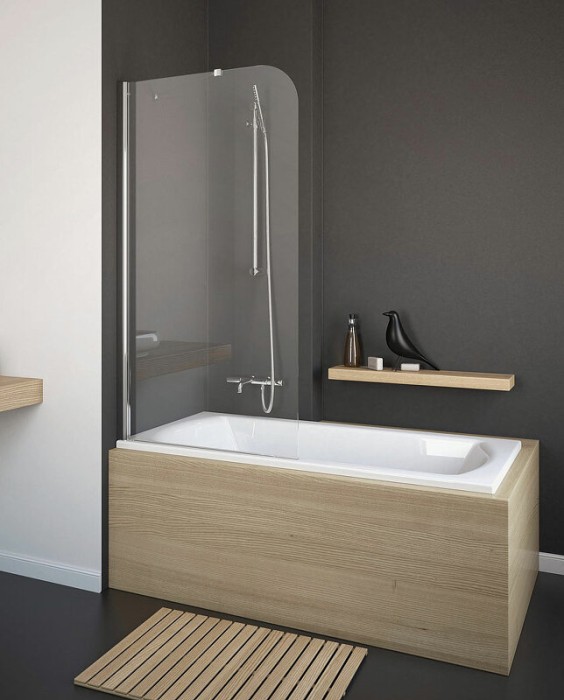 Radaway шторка на ванну pnj 80 профиль хром стекло прозрачное, Torrenta - 201101-101NL