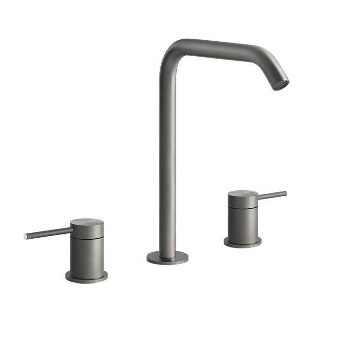 Gessi Смеситель для раковины на 3 отверстия, без донного клапана. цвет: шлифованная сталь, Flessa, 54011#239 цвет: шлифованная сталь