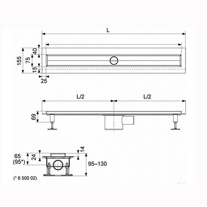 TECE душевого трапа 1500 мм из нержавеющей, с гидроизоляцией seal system, drainline - 601500 650002 660017 660003 660005 601570