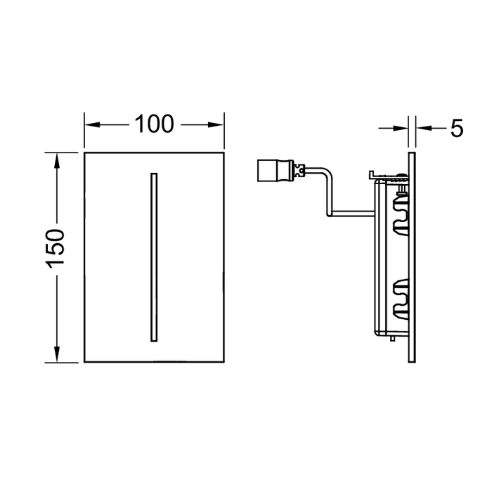 TECE электронная панель смыва писсуара, питание от сети 230 в, белый матовый, filo filo-solid - 9242036