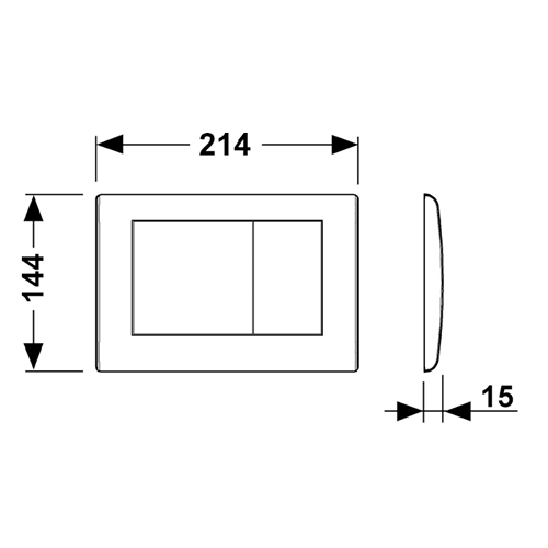 TECE панель смыва с двумя клавишами, белый матовый, planus - 9240322