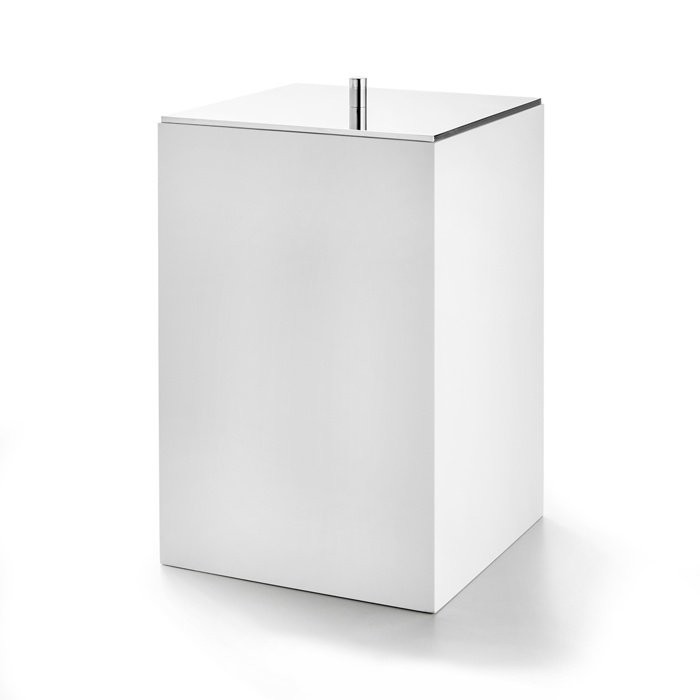 Ведро для мусора 12 L (белый | никель матовый), 3SC BeMood White - BEMW64ANX