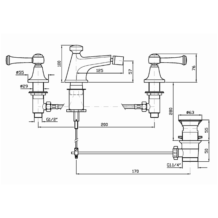 Zucchetti смеситель для биде с аэратором, agora classic, хром арт. zal370