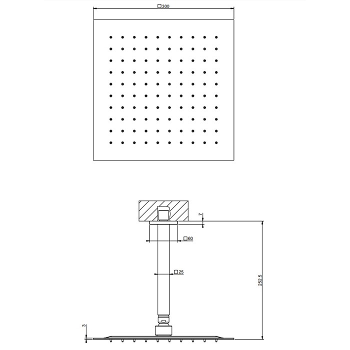 Gessi Верхний душ, потолочная, шарнирная, с защитой от известкового налёта, Emporio shower, 93351#238 цвет: mirror steel