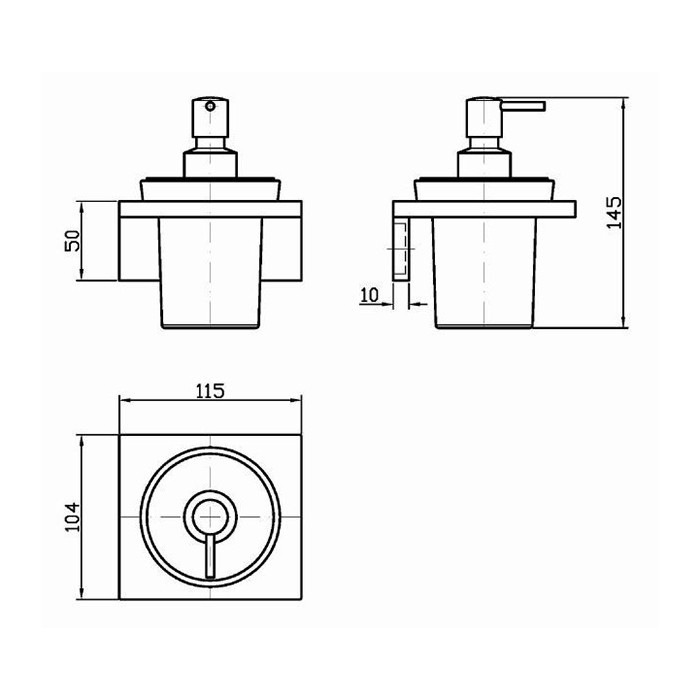 Zucchetti дозатор для мыла, подвесной, aguablu, хром/матовое стекло арт. zac415