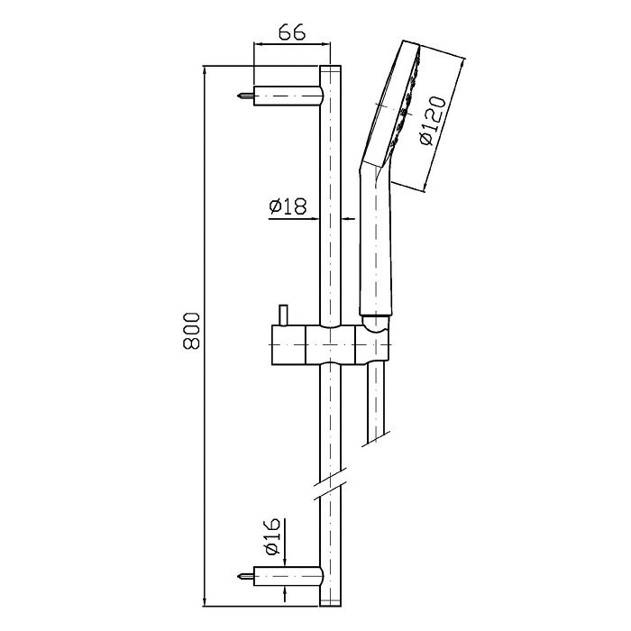 Zucchetti душевая штанга, с ручным душем и шлагом 150см, isystick, хром арт. z95202 z94740