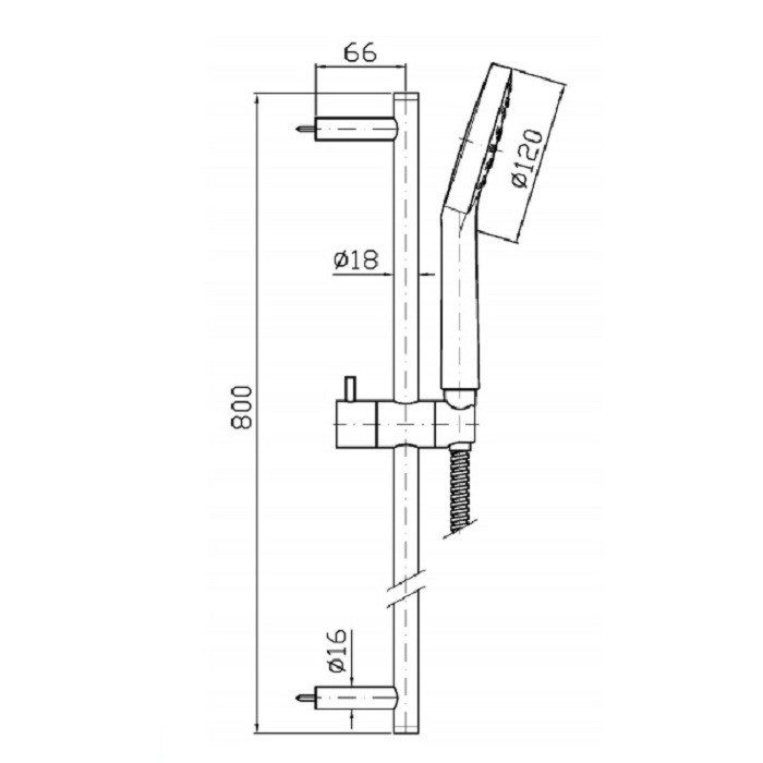 Zucchetti душевая штанга, с ручным душем и шлагом 150см, isystick, хром арт. z95202 z94740