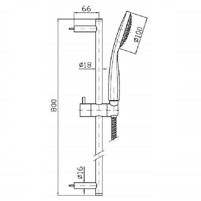 Zucchetti стойка для душа, с регулируемым кронштейном, с ручным душем, 80см, sun, хром арт. z95206 z94743