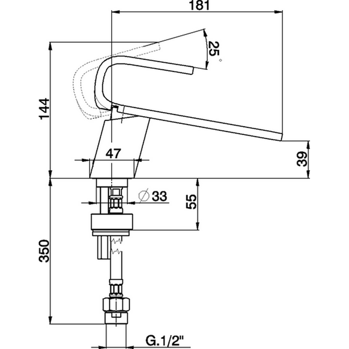 Cisal смеситель для раковины ka00051021 kawa цвет: хром