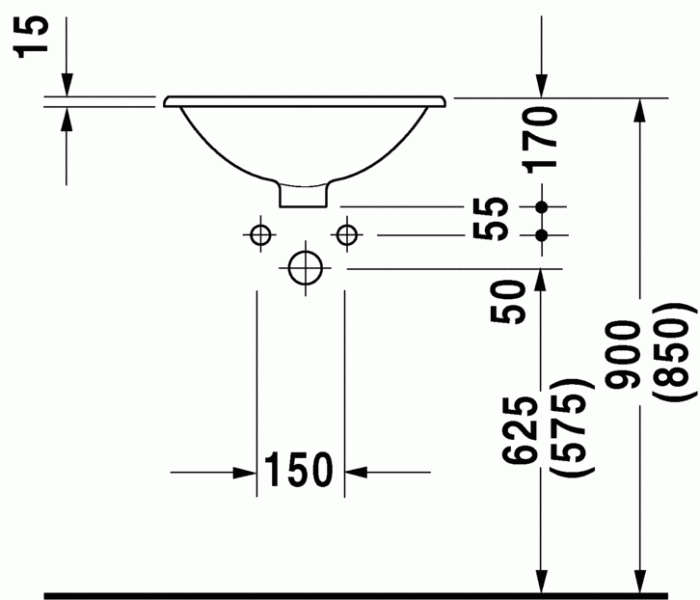 Duravit раковина встраиваемая сверху 47х47см, architec, 0468470000 цвет: белый
