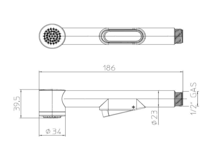 Bossini гигиеническая лейка с кнопкой подачи воды, macan, хром арт. b00490.030