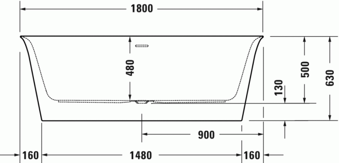 Duravit отдельно стоящая ванна 1800 мм х 900 мм, c двумя наклонами для спины, white tulip, 700469000000000 цвет: белый