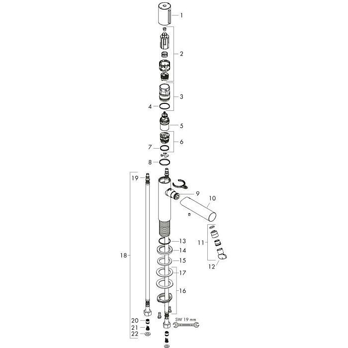 AXOR смеситель для раковины, Uno, золото арт. 45012250