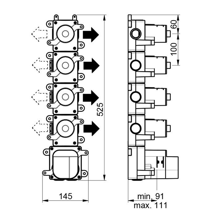 Almar внутренняя часть для смесителя, water control high flow, e176004