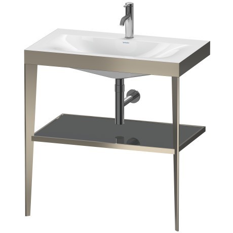 Duravit напольная консоль xviu/c-bonded 800 мм х 850 мм, с умывальником viu, xviu, xv4715ob189 цвет: матовое шампанское/фланелево-серый глянцевый лак
