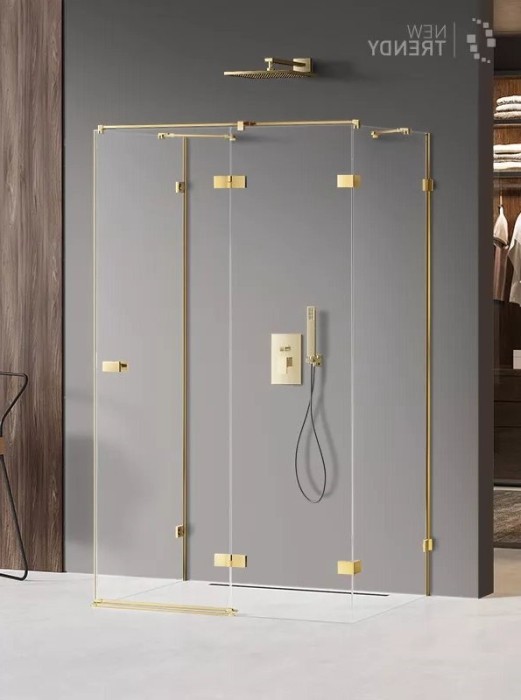 Душевое ограждение shine r 90x100x200, New trendy Avexa gold, золото арт. EXK-2133