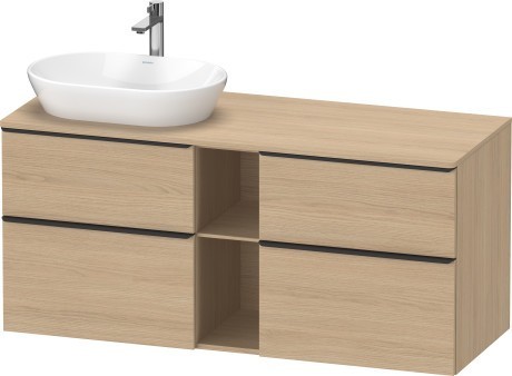 Duravit тумба подвесная под раковину слева 1400 мм х 550 мм, d-neo, de4970l3030 цвет: натуральный дуб