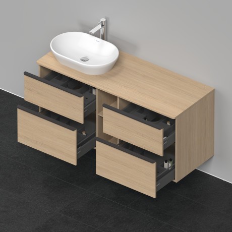 Duravit тумба подвесная под раковину слева 1400 мм х 550 мм, d-neo, de4970l3030 цвет: натуральный дуб