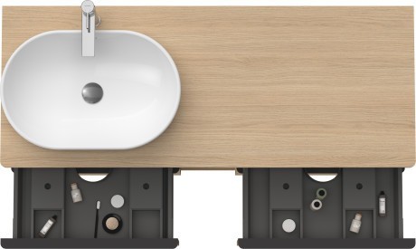 Duravit тумба подвесная под раковину слева 1400 мм х 550 мм, d-neo, de4970l3030 цвет: натуральный дуб