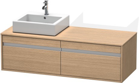 Duravit тумба подвесная под раковину с двумя выдвижными ящиками, ketho, kt6697l5252 цвет: европейский дуб