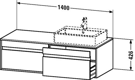 Duravit тумба подвесная под раковину с двумя выдвижными ящиками, ketho, kt6697l5252 цвет: европейский дуб