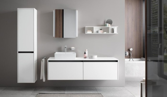 Duravit высокий шкаф с двумя дверцами петли слева 360 мм х 400 мм х 1760 мм, ketho.2, k21329l91910000 цвет: серо-коричневый матовый