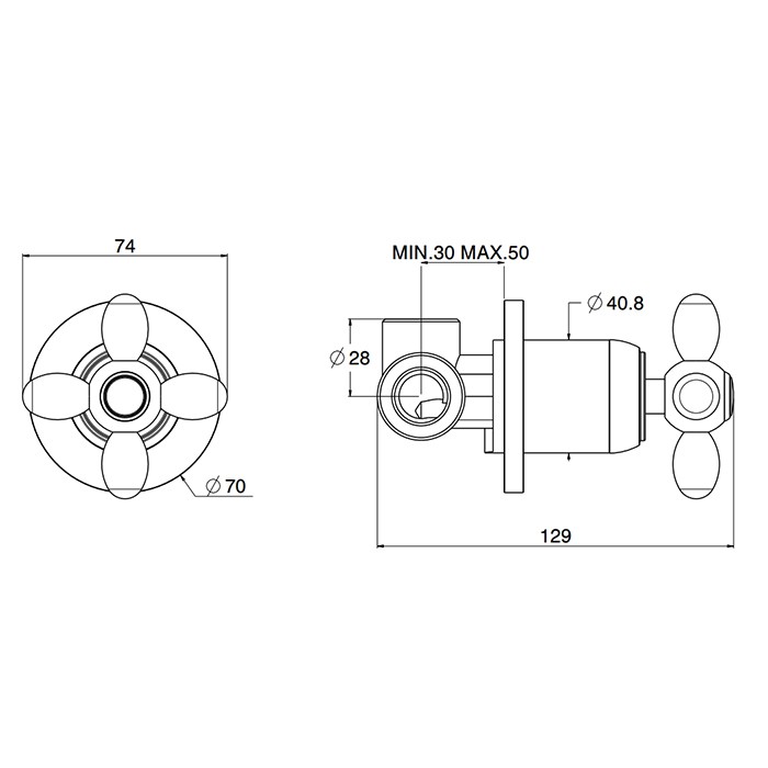 Fima Carlo Frattini переключатель на 2 выхода, olivia, хром арт. f5033/2cr