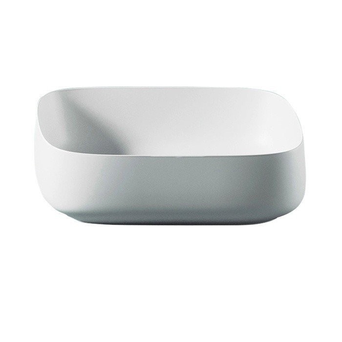 Раковина накладная Quadro 55x35 см, ArtCERAM Cognac, белый с покрытием Saniglaze арт. COL008 01 34