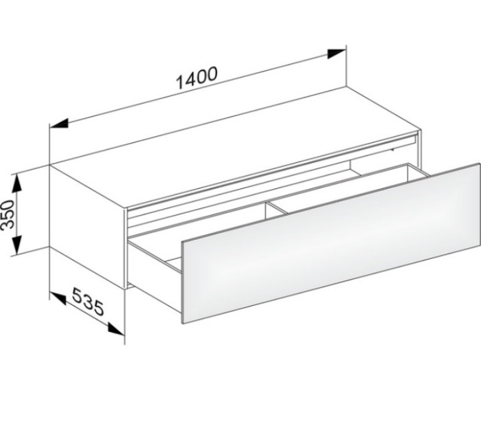 Keuco тумба боковая подвесная с одним выдвижным фронтом, с внутренней светодиодной подсветкой, edition 11, белый арт. 31326 210100