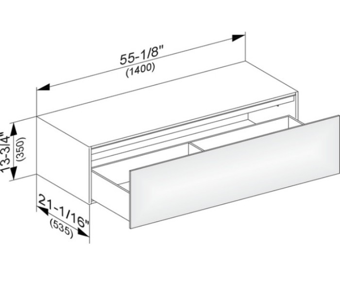 Keuco тумба боковая подвесная с одним выдвижным фронтом, с внутренней светодиодной подсветкой, edition 11, белый арт. 31326 210100