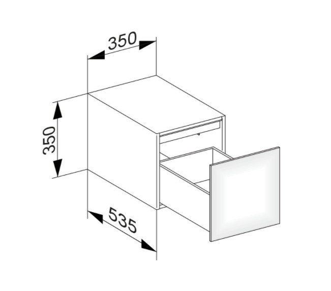 Keuco тумба боковая подвесная с одним выдвижным фронтом, edition 11, черный арт. 31320 330000