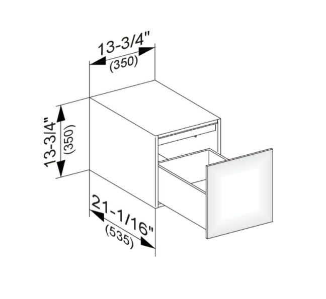 Keuco тумба боковая подвесная с одним выдвижным фронтом, edition 11, черный арт. 31320 330000